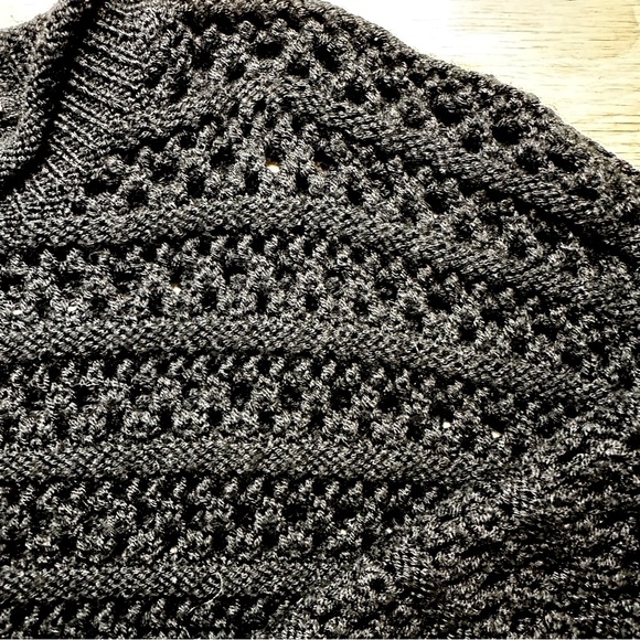 J BRAND / Flower Long-Sleeve Crochet Sweater / Black / Medium - Picture 9 of 9